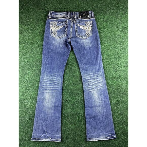 Miss Me Boot Heavy Stitched Cross Jeans - Picture 6 of 7